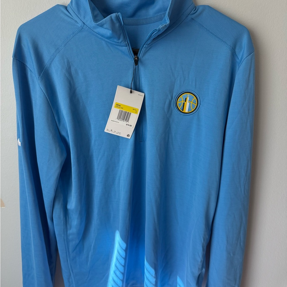 NWT Nike WNBA Chicago Sky Light Blue Quarter-Zip Pullover with Team Logo